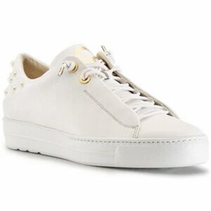 Paul Green Carma White Sneakers with Pearls/Gold Highlights - New/Never worn!